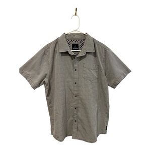 Prana Organic Cotton Textured Gray Short Sleeve Men's Shirt